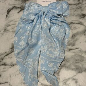 Hair Accessories Blue Bandana Print Bow